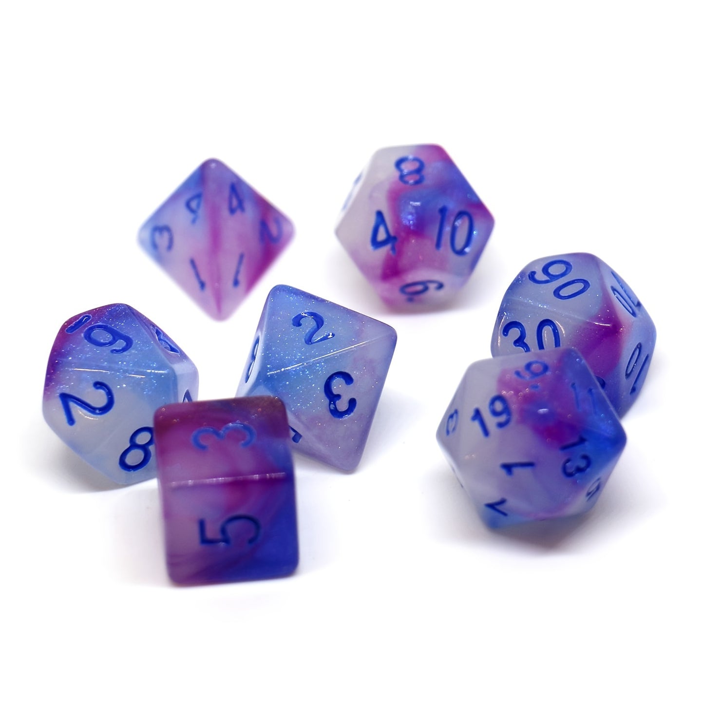 7pcs Limited Edition Luminous Polyhedral Dice Set - Fluorescent Role-Playing TRPG Dice with Storage Box - ABS Material, Perfect Gaming Gift for Tabletop Enthusiasts