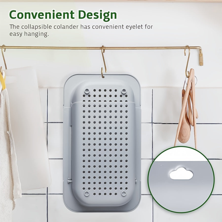 1pc Extendable Collapsible Sink Colander and Strainers Basket for Kitchen - Perfect for Fruit and Vegetable Straining and Draining