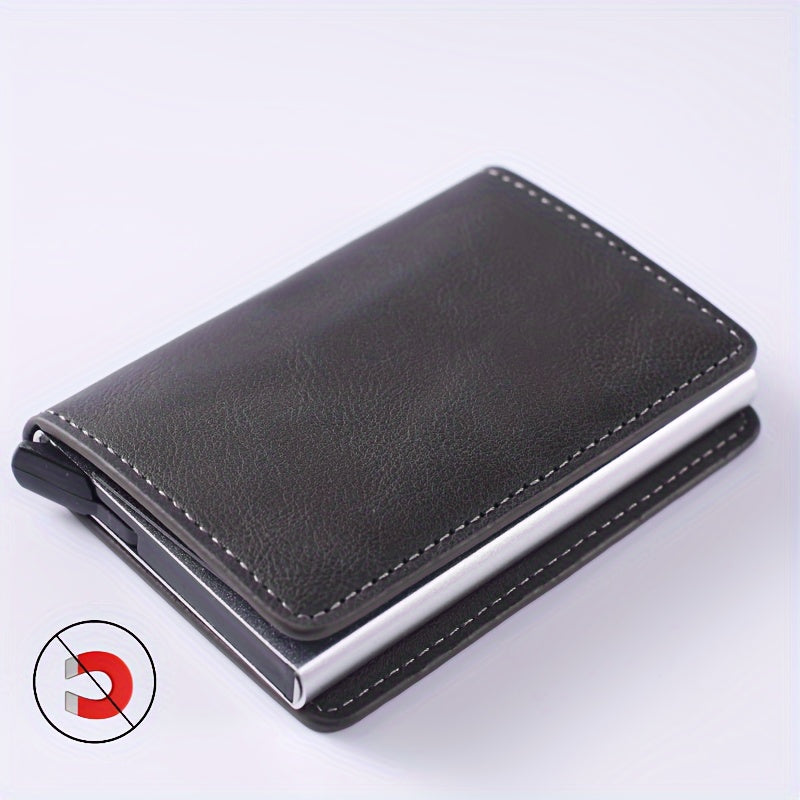 [6 Slots Anti-RFID Card Holder] 1pc Men's Minimalist Multi-Functional Anti-RFID Blocking Card Holder With 6 Card Slots, Protects ID & Credit Cards, Ideal Gift For Men