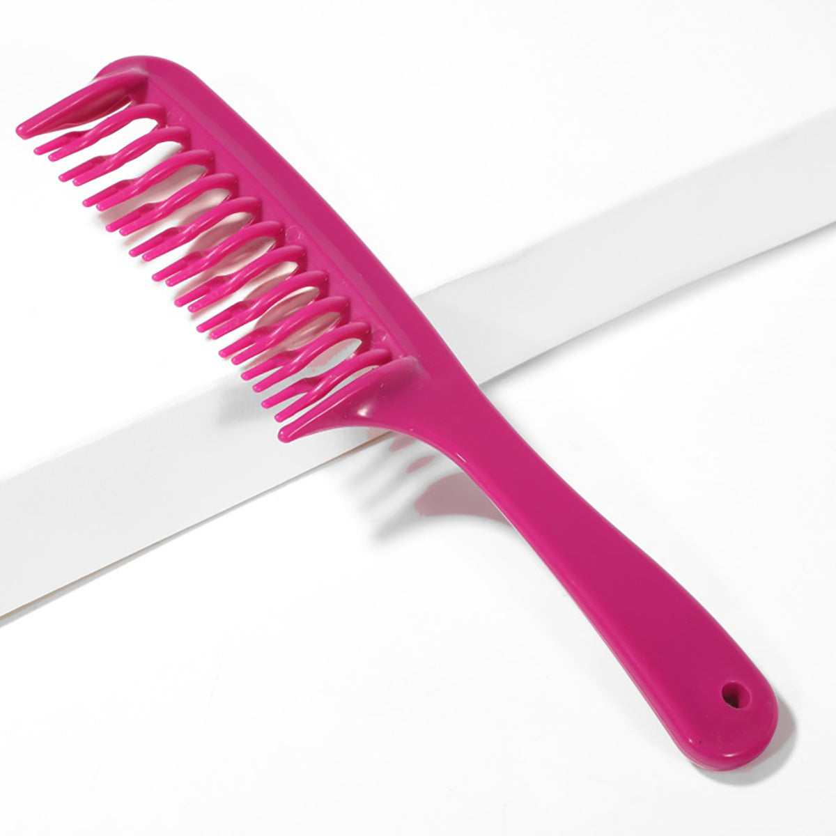 1pc Double Row Wide Tooth Detangler Hair Comb Shampoo Comb With Handle For Long Curly Wet Or Dry Hair