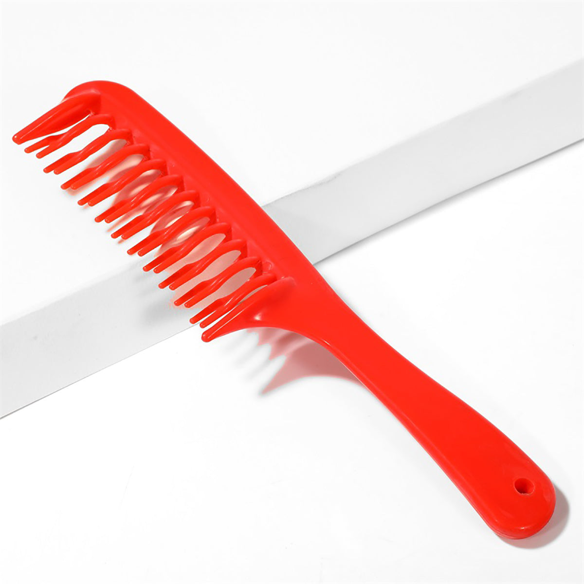 1pc Double Row Wide Tooth Detangler Hair Comb Shampoo Comb With Handle For Long Curly Wet Or Dry Hair