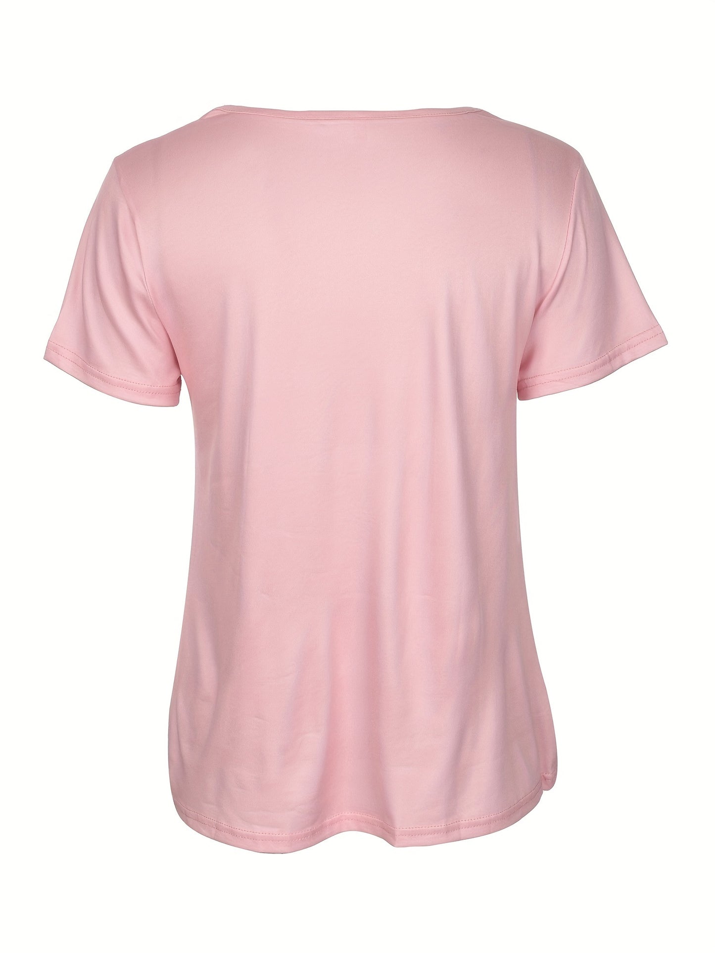 For Spring & Summer, Casual Short Sleeve Contrast Lace Dandelion Print T-Shirt, Women's Clothing