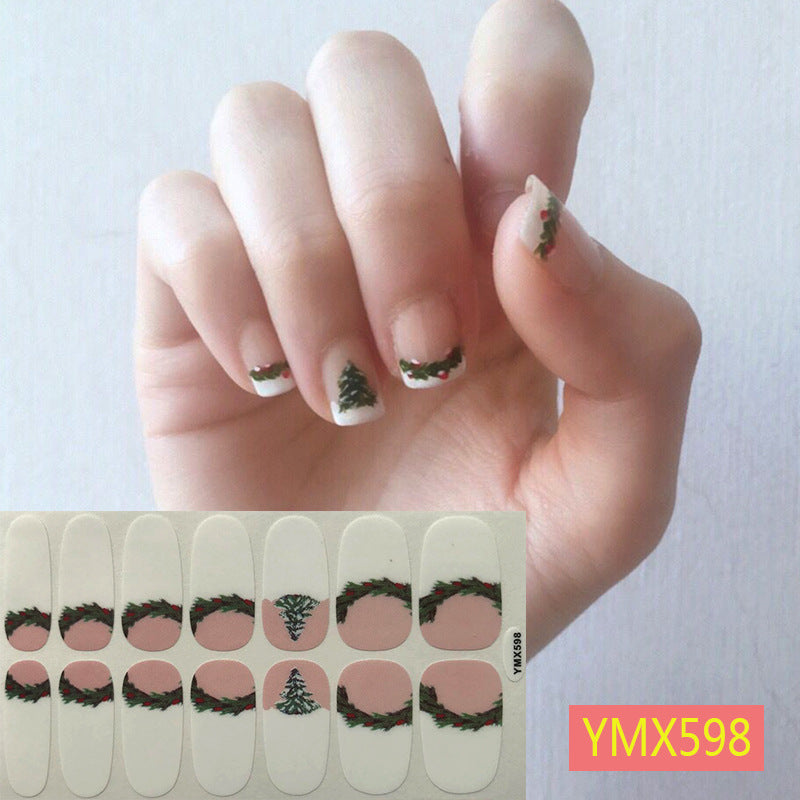 1 Sheet Christmas Nail Stickers, Cartoon Graphic Full Wrap Nail Stickers, Adhesive Nail Decals For Women