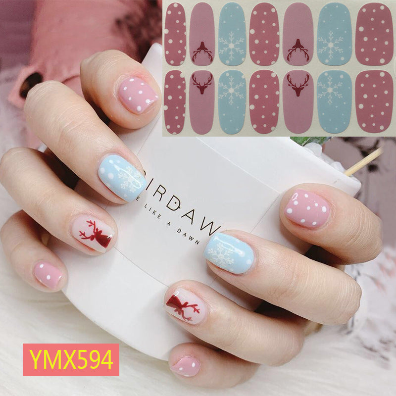 1 Sheet Christmas Nail Stickers, Cartoon Graphic Full Wrap Nail Stickers, Adhesive Nail Decals For Women