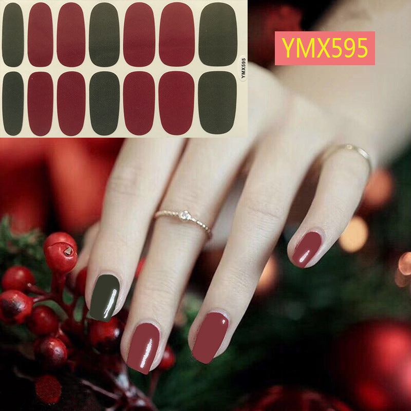 1 Sheet Christmas Nail Stickers, Cartoon Graphic Full Wrap Nail Stickers, Adhesive Nail Decals For Women