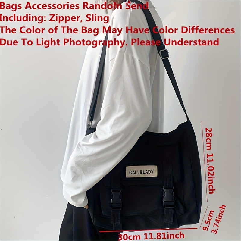 [Large Capacity Messenger Bag] 1pc Nylon Handbag Shoulder Bag Large Capacity Messenger Bag, Men's Messenger Bag Student School Bag