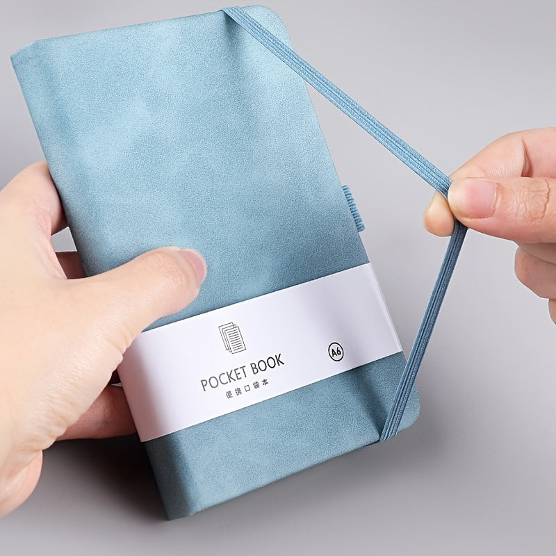 100 Sheets/200 Pages A7 Mini Pocket Ruled Notebook with Pen Holder, Compact Size 3.15×4.33inch for On-The-Go Writing