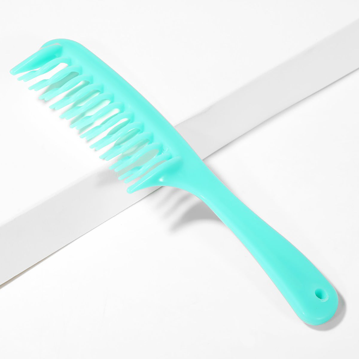 1pc Double Row Wide Tooth Detangler Hair Comb Shampoo Comb With Handle For Long Curly Wet Or Dry Hair