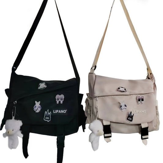 [Large Capacity Messenger Bag] 1pc Nylon Handbag Shoulder Bag Large Capacity Messenger Bag, Men's Messenger Bag Student School Bag