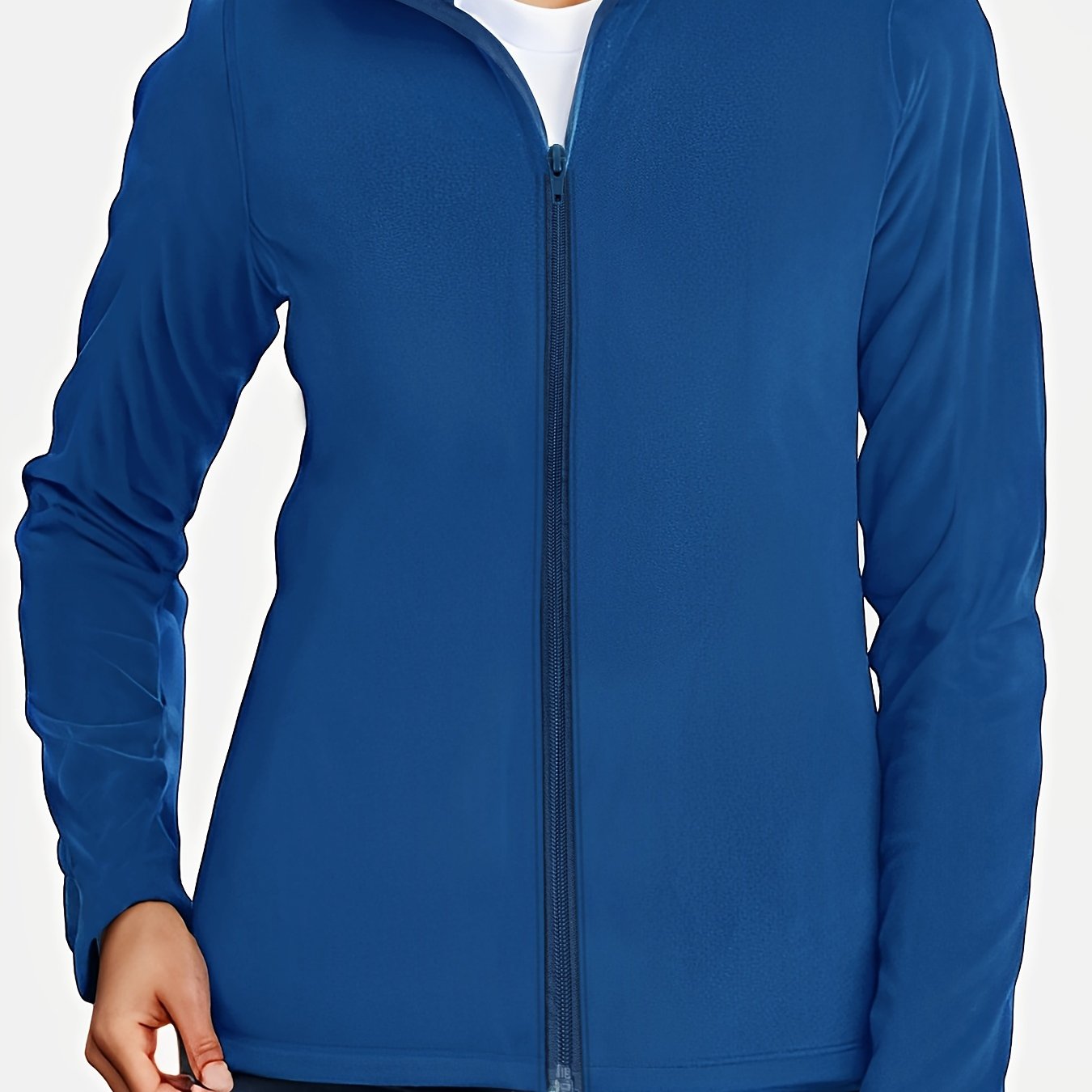 Thermal Stand Collar Jacket, Warm Solid Zipper Jacket, Casual Outerwear For Fall & Winter, Women's Clothing