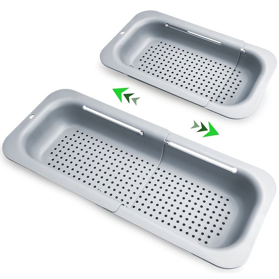 1pc Extendable Collapsible Sink Colander and Strainers Basket for Kitchen - Perfect for Fruit and Vegetable Straining and Draining