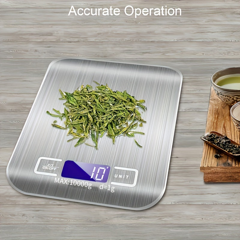 1pc Weluvfit 22.05LB/0.04oz Multifunction Electric Digital Kitchen Food Scale LCD Display, High Precise Waterproff Measuring Scale With Stainless Steel Surface For Weight Loss, Baking, Cooking, Keto And Meal Prep
