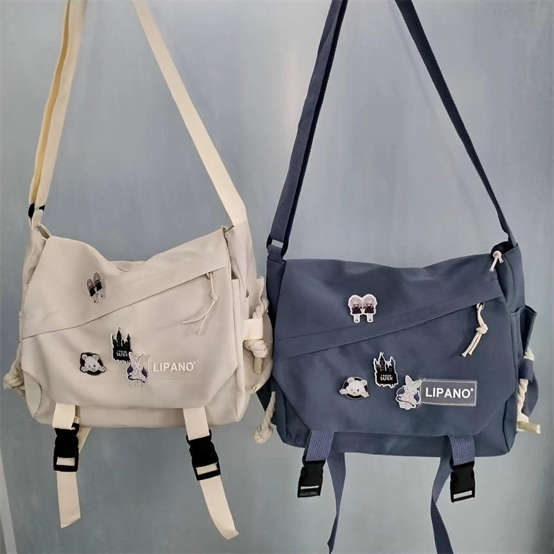 [Large Capacity Messenger Bag] 1pc Nylon Handbag Shoulder Bag Large Capacity Messenger Bag, Men's Messenger Bag Student School Bag