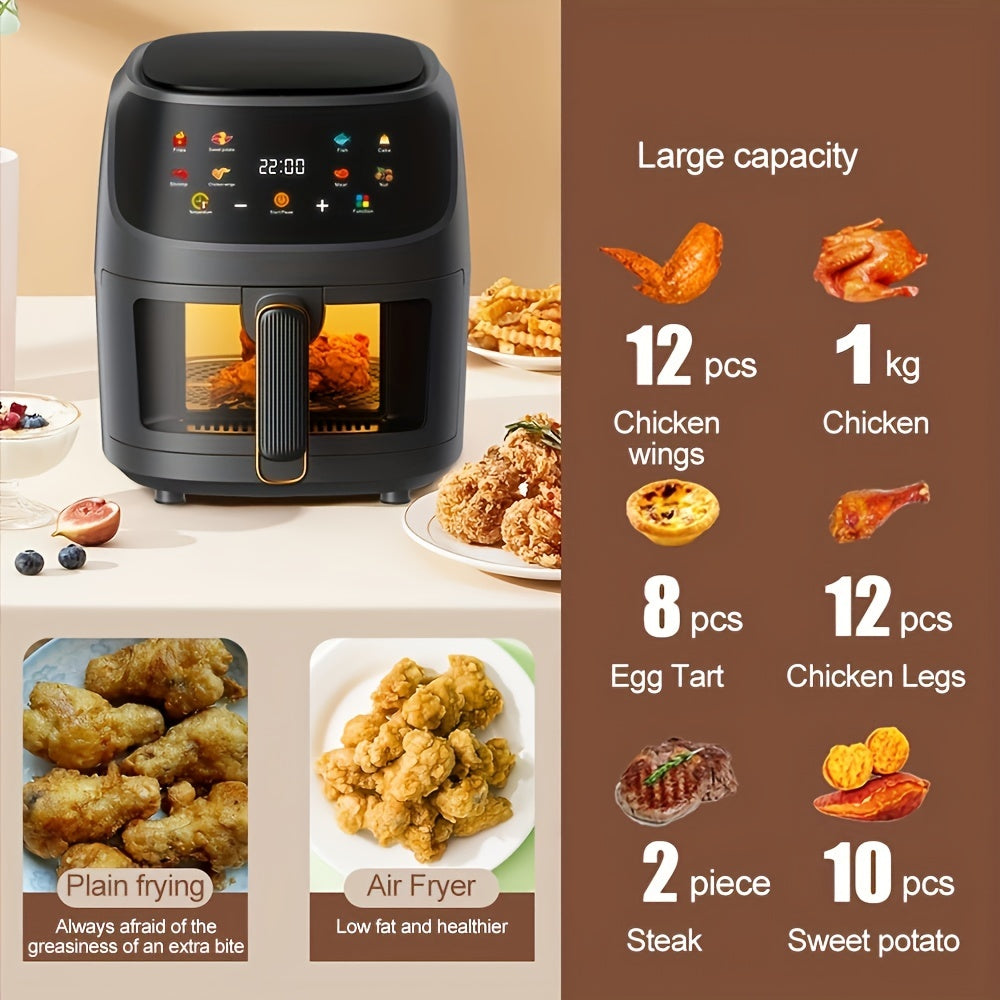 1pc, Large Capacity Air Fryer Oven with Smart Cooking Programs - Multifunctional Electric Fryer for Healthy and Delicious Meals