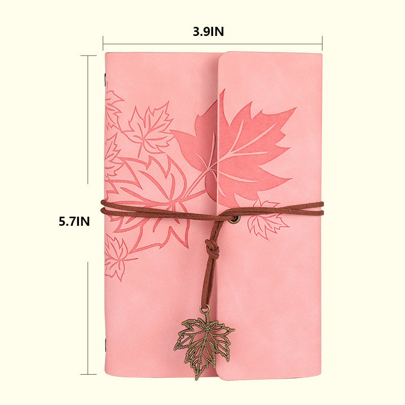 75 Sheets/PC Vintage Style Maple Leaf Logo Notebook with Brown Paper Inside