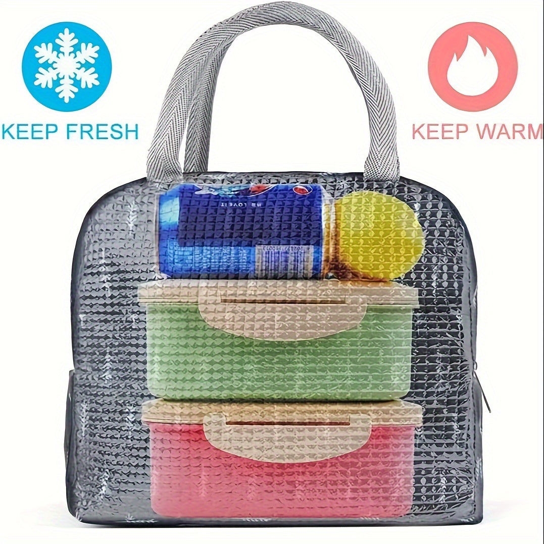 1pc Insulated Lunch Bag - Portable, Stylish, and Convenient Storage Solution for School, Work, and Travel