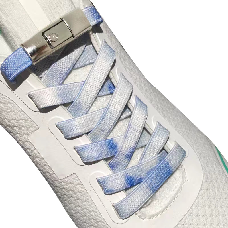 1 Pair 100cm Adjustable No-Tie Elastic Laces with 2 Fixed Buckles for Comfortable Loafers, Sports Shoes, and Casual Shoes for Adults and Seniors