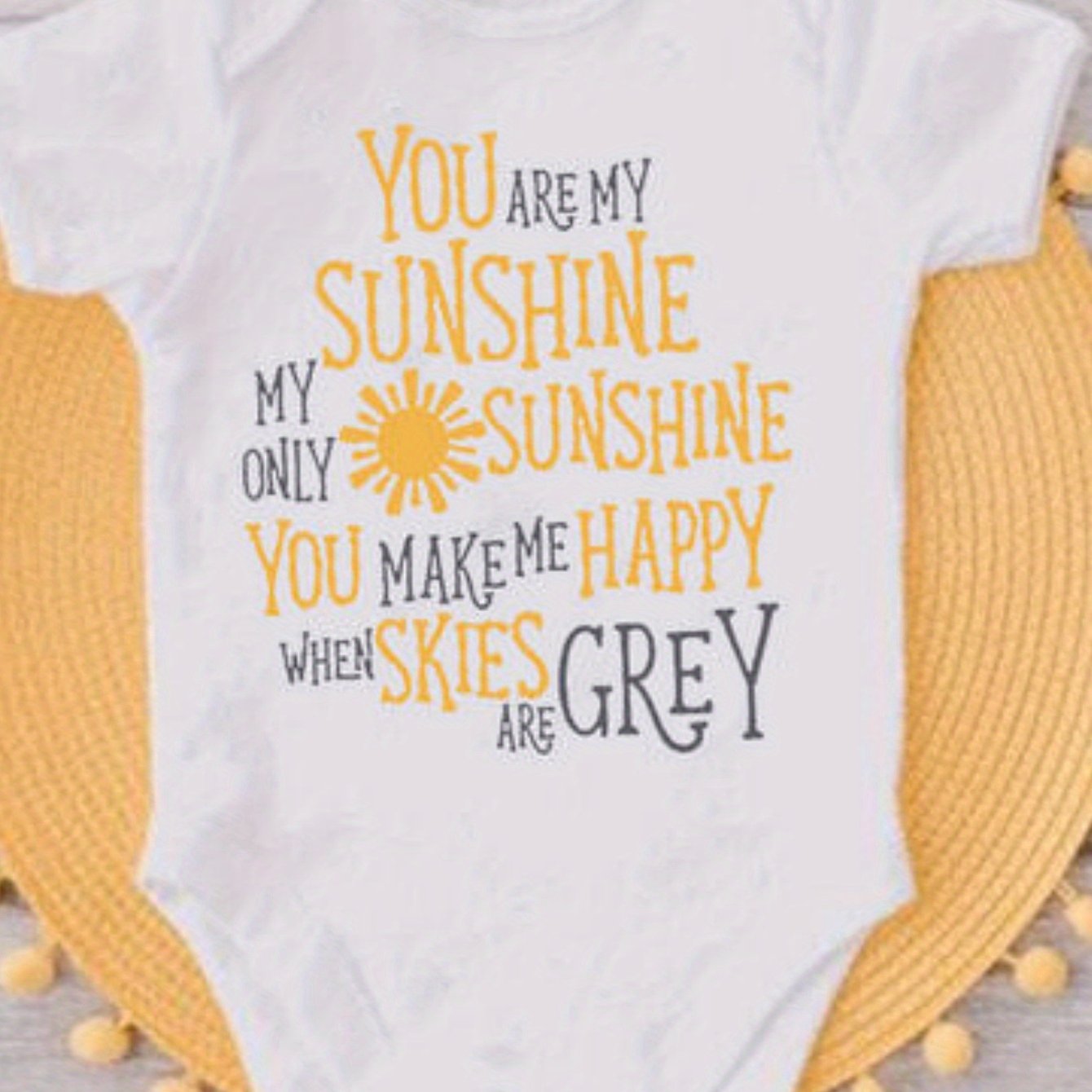 You Are My Sunshine When Skies Are Grey Summer Newborn Infant Baby Clothes Cute Toddler Jumpsuits Funny Unisex Bodysuits Outfits, for Outdoor