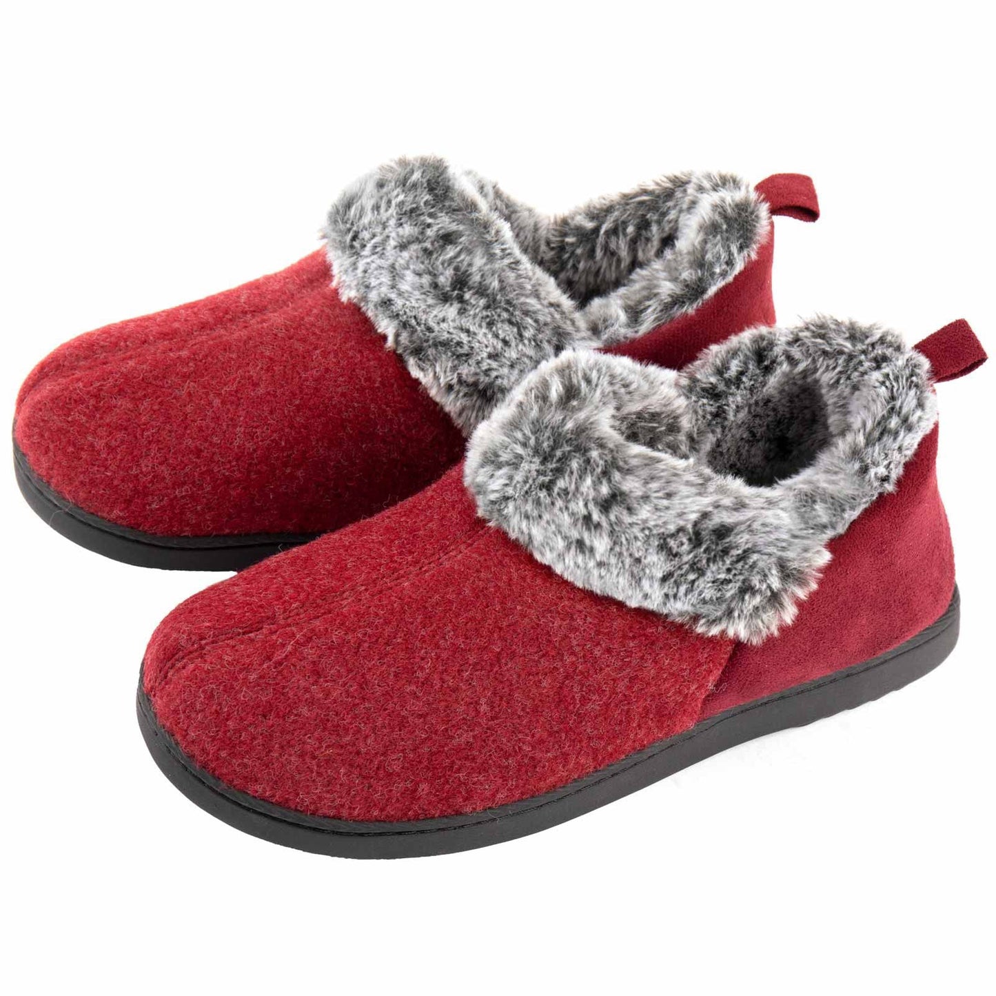 [Fuzzy Plush Household Shoes] Fuzzy Fleece Liner Cozy Plush Household Shoes - Memory Foam Slip-on Shoes for Women