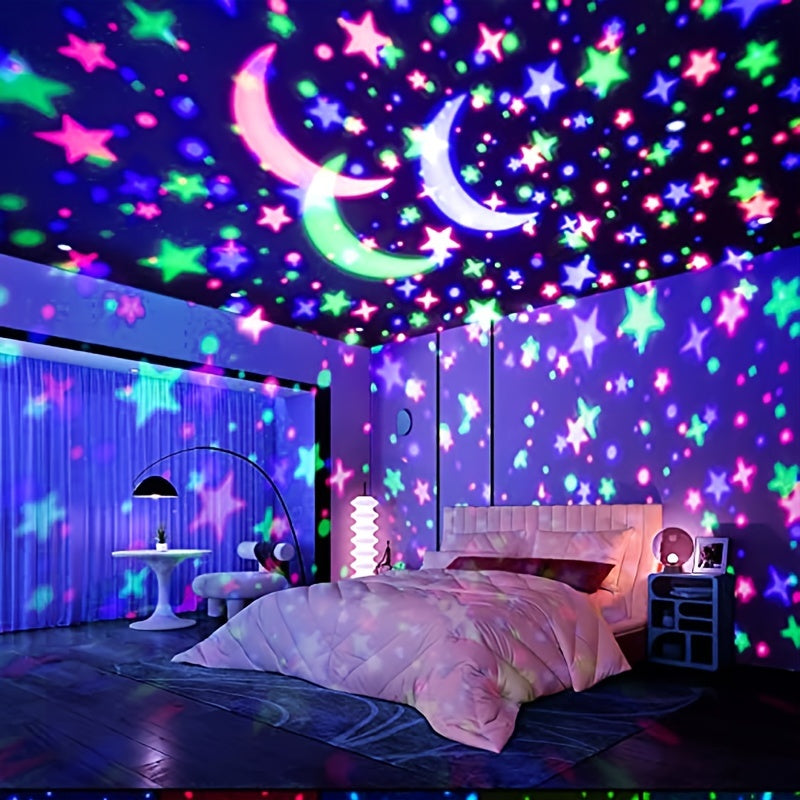 1pc Spaceship-shaped Star Projection Lamp With 8 Color Modes, USB Or Battery Dual Use