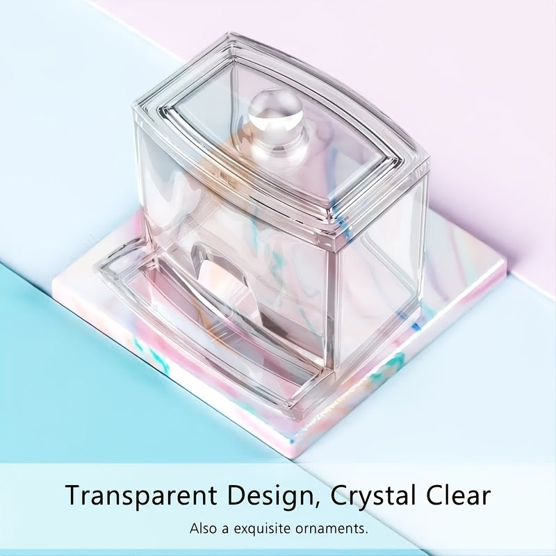 1pc Cotton Swab Holder Cotton Ball Dispenser Organizer Clear Bathroom Storage Containers