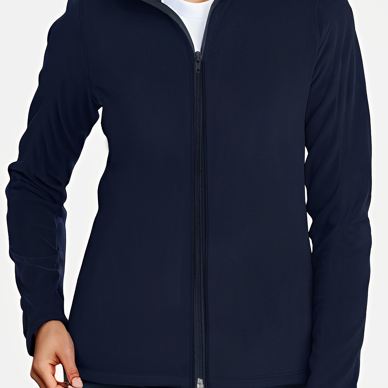 Thermal Stand Collar Jacket, Warm Solid Zipper Jacket, Casual Outerwear For Fall & Winter, Women's Clothing