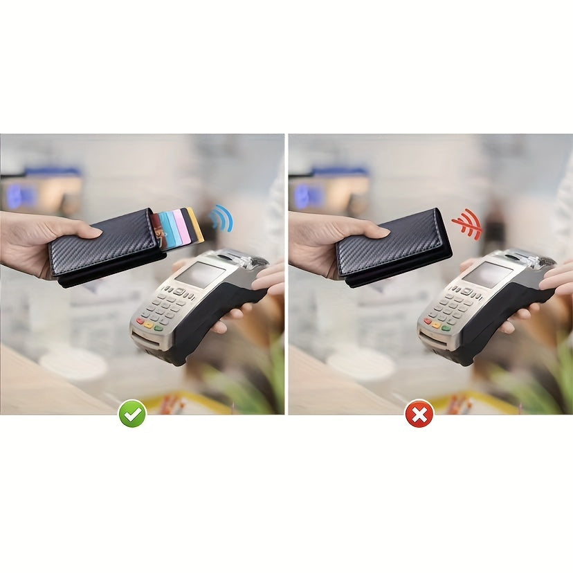 [6 Slots Anti-RFID Card Holder] 1pc Men's Minimalist Multi-Functional Anti-RFID Blocking Card Holder With 6 Card Slots, Protects ID & Credit Cards, Ideal Gift For Men