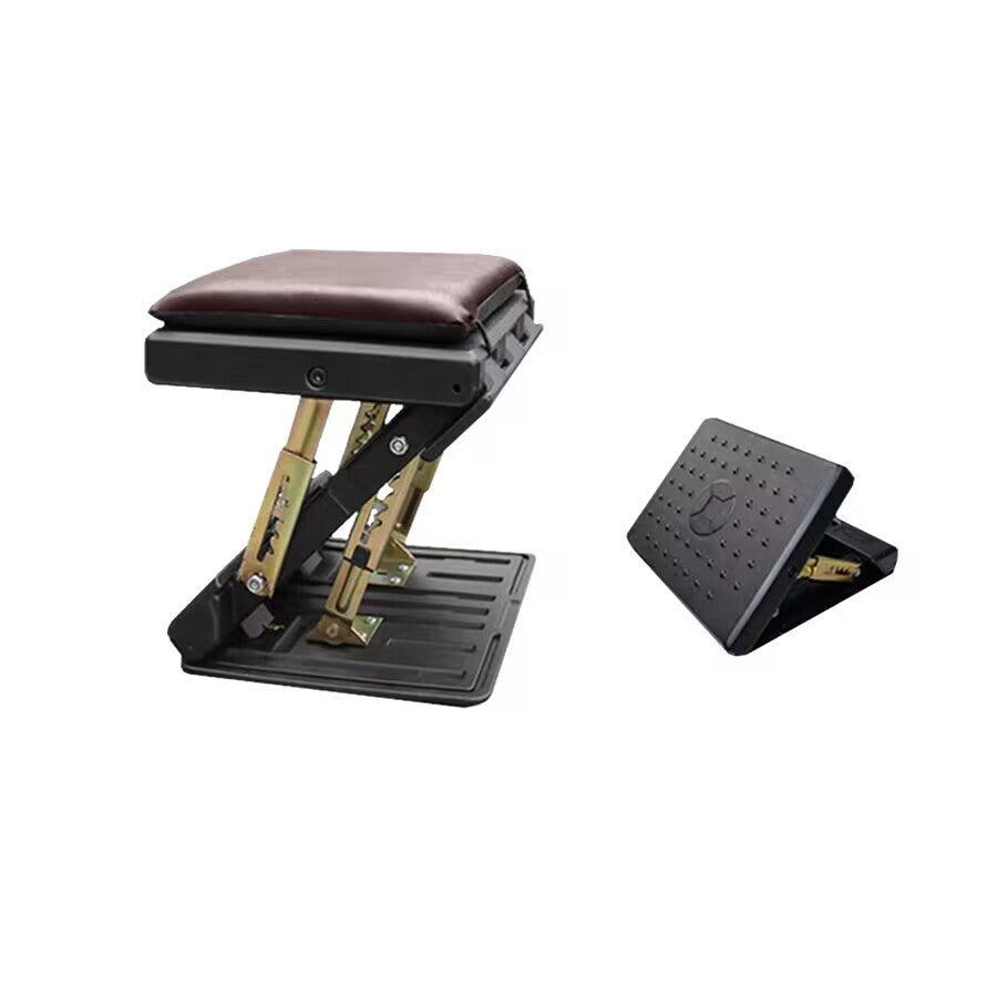 Ergonomic Adjustable Footrest - Height Customizable, Tilt Function, Breathable Mesh, Sturdy Construction, Perfect for Office, Home, and Gaming Use