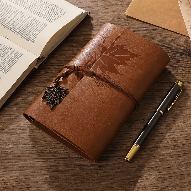 75 Sheets/PC Vintage Style Maple Leaf Logo Notebook with Brown Paper Inside