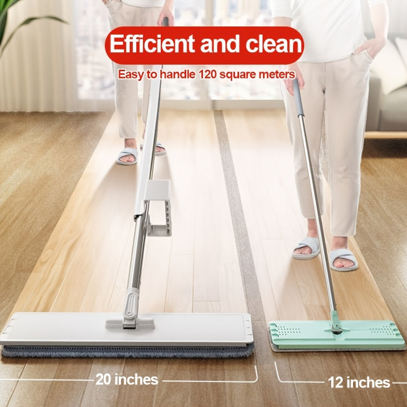 59inch Hands-Free Flat Mop Set - Effortless Cleaning for Lazy Days - 3 Microfiber Pads, Super Absorbent, Dry & Wet Dual-Use - Hassle-Free Maintenance