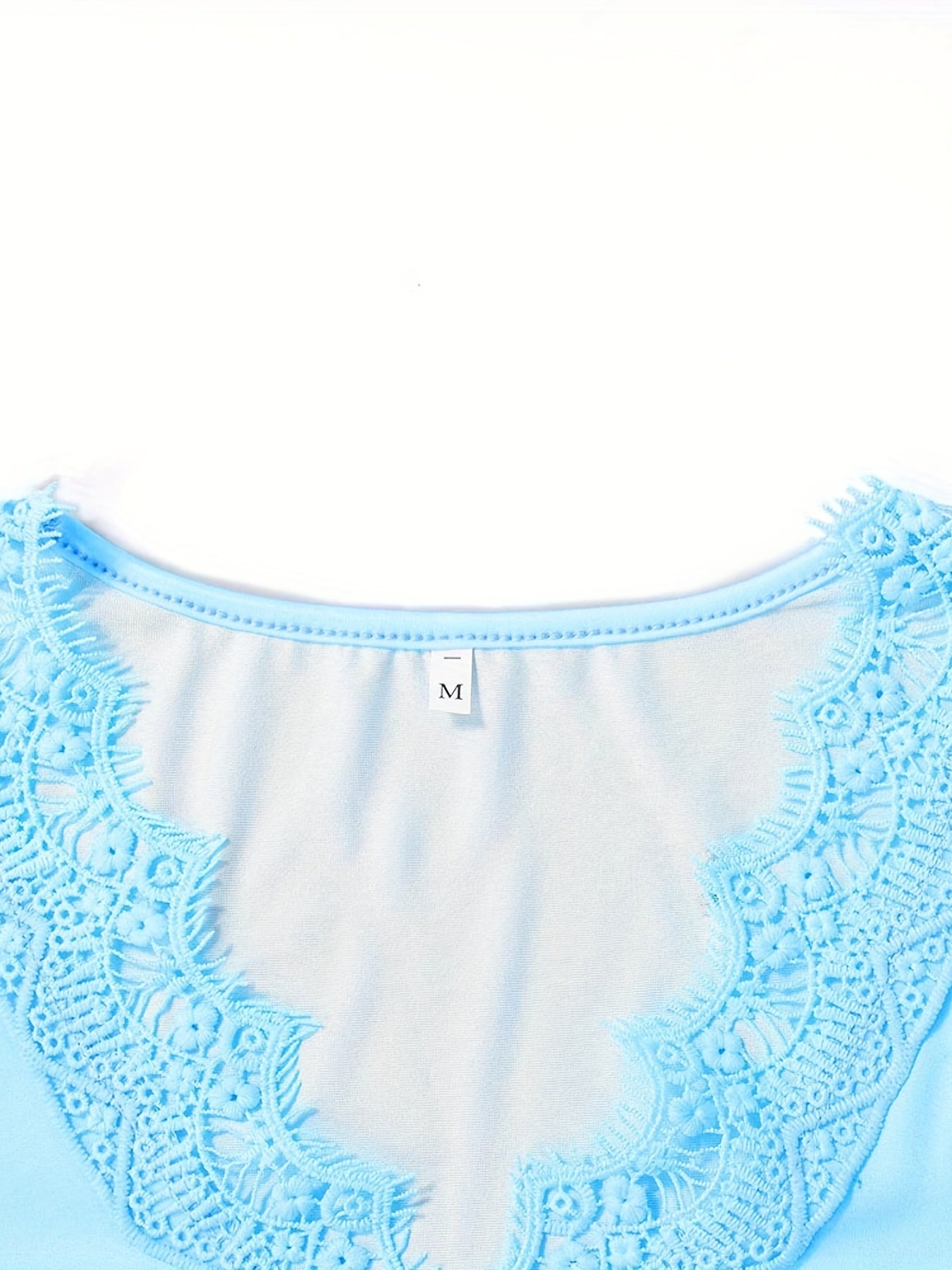 For Spring & Summer, Casual Short Sleeve Contrast Lace Dandelion Print T-Shirt, Women's Clothing