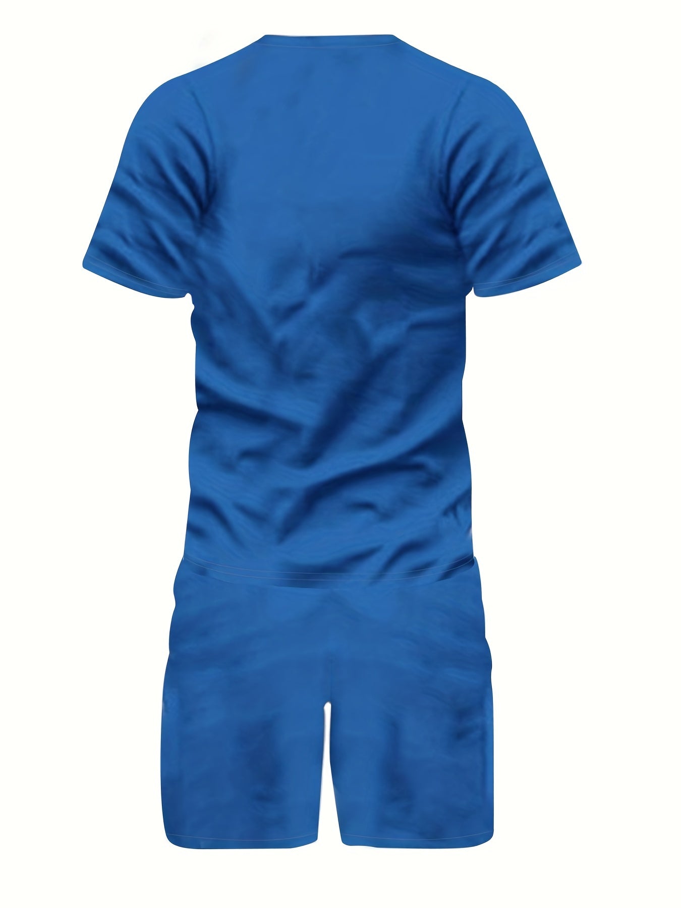 2 piece Men's 'Faith' Print Short Sleeve T-Shirt and Shorts Set - Comfortable Casual Loungewear for Summer