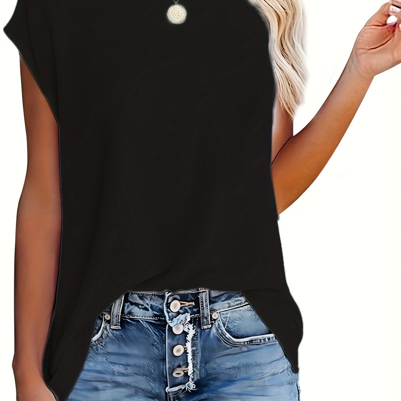 Women's Casual Crew Neck Short Sleeve T-Shirt - Solid, Versatile, Simple, and Comfortable