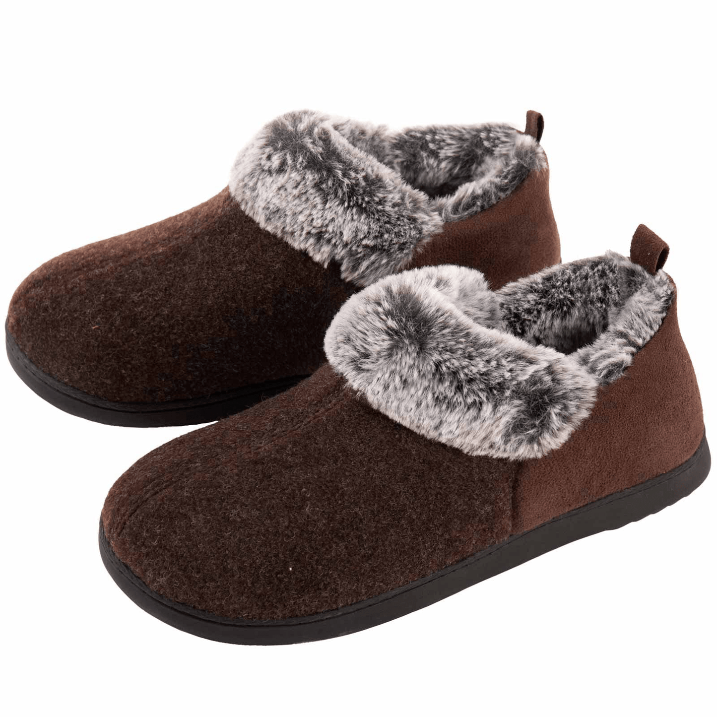 [Fuzzy Plush Household Shoes] Fuzzy Fleece Liner Cozy Plush Household Shoes - Memory Foam Slip-on Shoes for Women