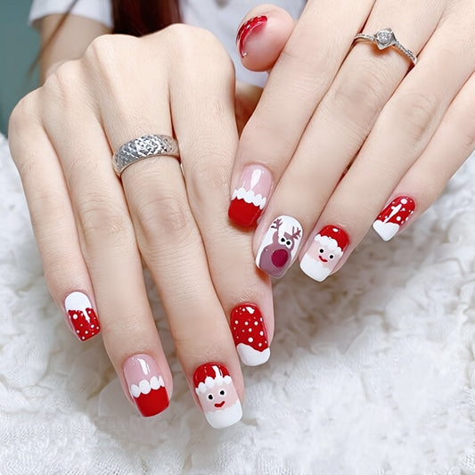 1 Sheet Christmas Nail Stickers, Cartoon Graphic Full Wrap Nail Stickers, Adhesive Nail Decals For Women