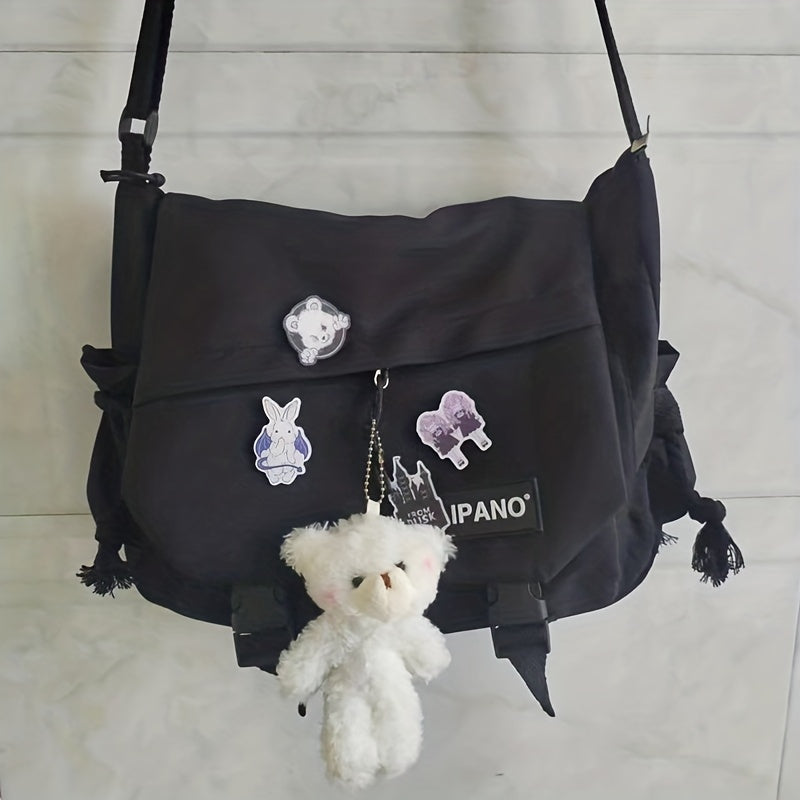 [Large Capacity Messenger Bag] 1pc Nylon Handbag Shoulder Bag Large Capacity Messenger Bag, Men's Messenger Bag Student School Bag