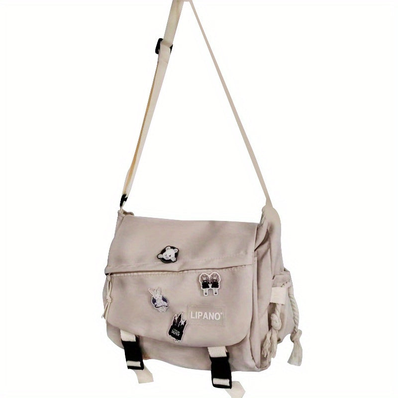 [Large Capacity Messenger Bag] 1pc Nylon Handbag Shoulder Bag Large Capacity Messenger Bag, Men's Messenger Bag Student School Bag