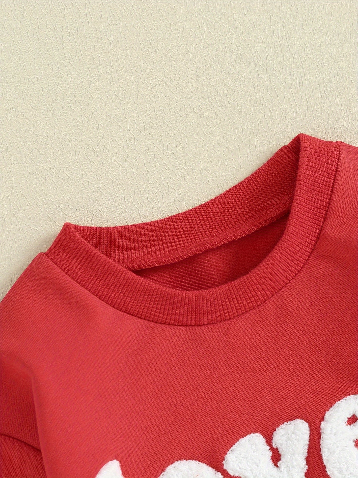 [Home Relaxation] Cozy 'Lover Boy' Cotton Romper for Babies - Red Long-Sleeve Jumpsuit with White Lettering, Machine Washable, Perfect for Fall/Winter, Comfortable Babywear | Casual Baby Jumpsuit | Cotton Blend Fabric, Boy Ba