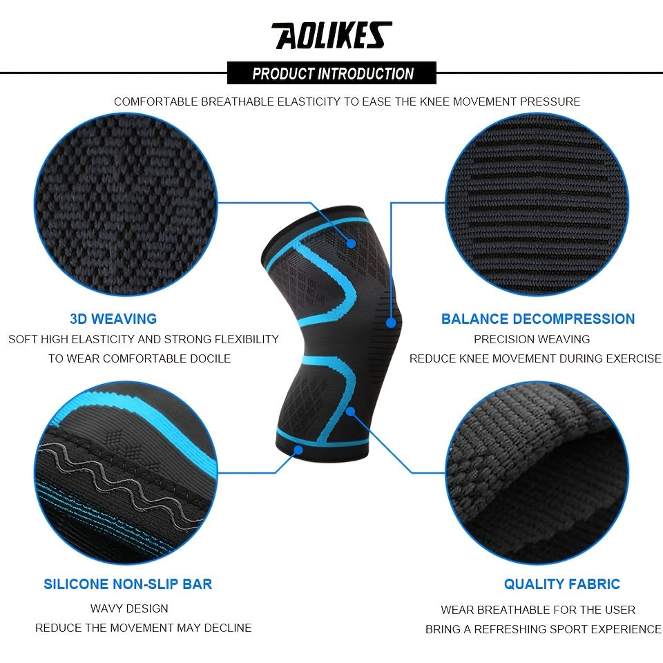 [Comfortable | Compression] 1pc Compression Knee Pad Sleeve | Comfortable Knee Brace for Running, Volleyball, Basketball, Yoga, Tennis, Football & More by AOLIKES