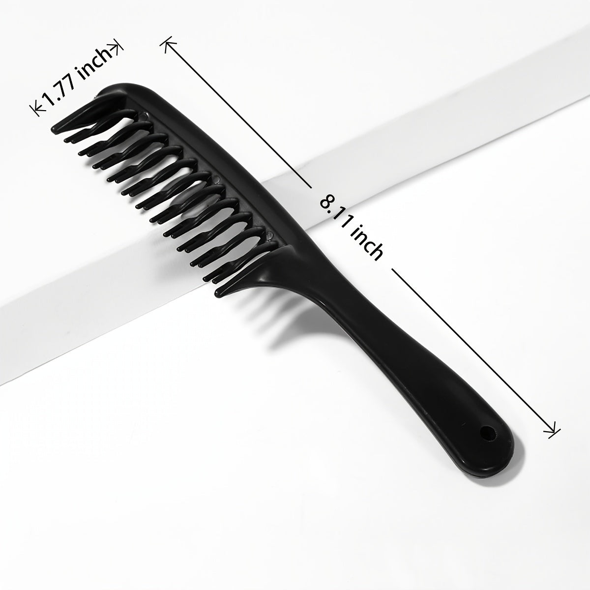 1pc Double Row Wide Tooth Detangler Hair Comb Shampoo Comb With Handle For Long Curly Wet Or Dry Hair