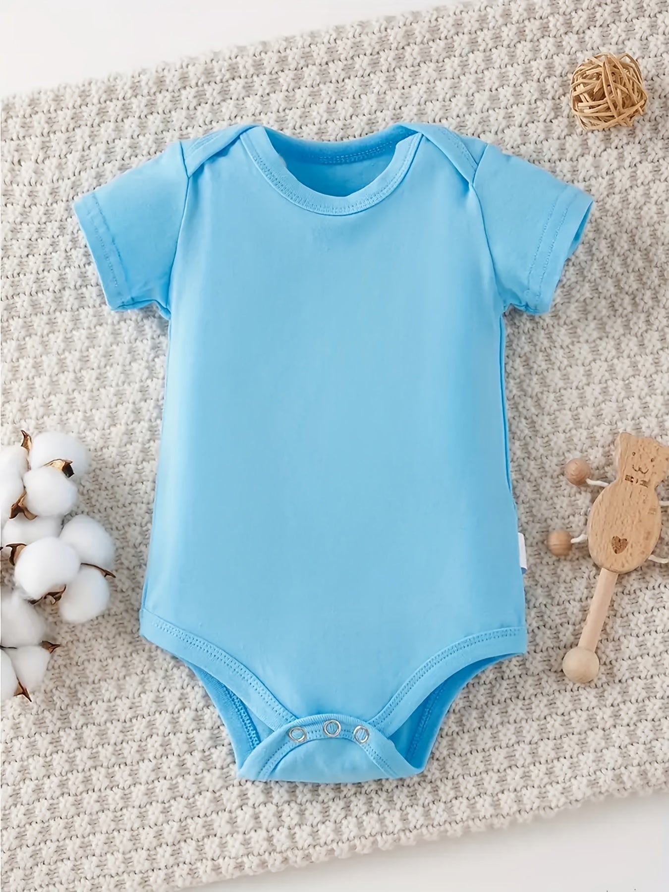 100% Cotton Baby Crawling Clothes - Tigger & Pooh Easter Design, Soft Gray, Short Sleeve, Round Neck, All-Season Casual Wear for Little Ones, Allseason Clothing | Playful Print Top | Cotton Fabric, Baby Clothes, for Outdoor