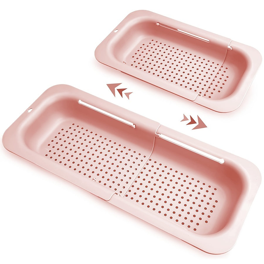 1pc Extendable Collapsible Sink Colander and Strainers Basket for Kitchen - Perfect for Fruit and Vegetable Straining and Draining