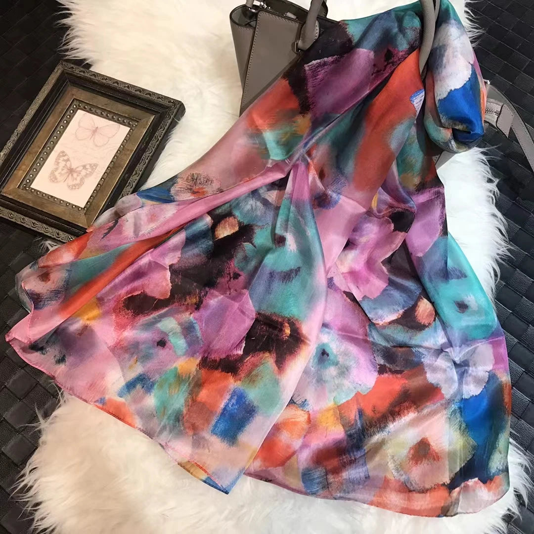 BYSIFA|New Brand Coffee Gold Silk Scarf Shawl Fall Winter Accessories Women Long Scarves Hijabs Summer Beach Shawls Foulard