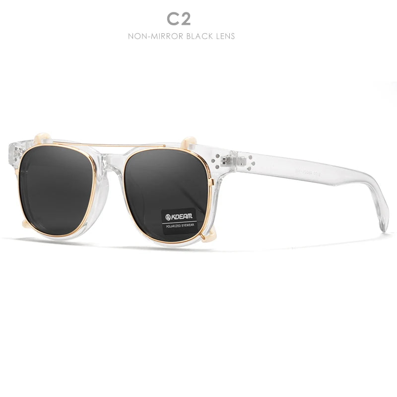 KDEAM Streamlined Designer Clip On Women Men Sunglasses Polarized Detachable UV400 Sunglass Customizable Myopia Glasses KD127
