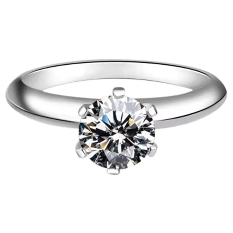 CC Rings For Women Classic Jewelry 6 Claws Cubic Zirconia Bridal Wedding Engagement Accessories Bijoux Drop Shipping CC1611