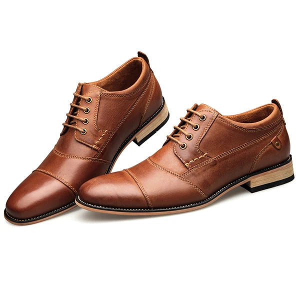 ZFTL New Men Dress shoes Genuine Leather Man Business shoes Big Size Men's Wedding shoes Casual Lace-up shoes Handmade  2025