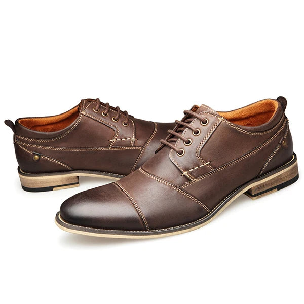 ZFTL New Men Dress shoes Genuine Leather Man Business shoes Big Size Men's Wedding shoes Casual Lace-up shoes Handmade  2025