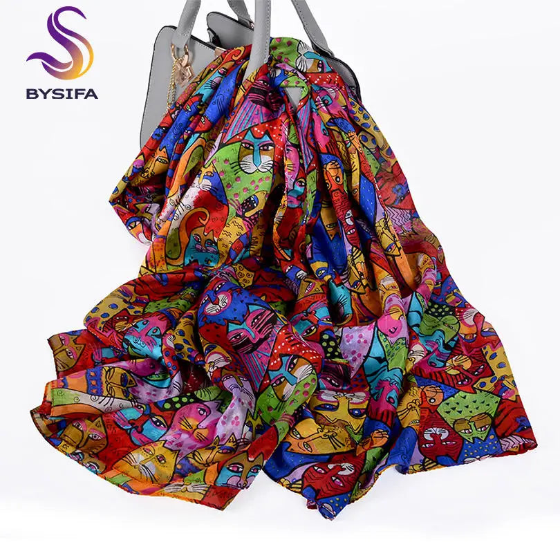 BYSIFA|New Brand Coffee Gold Silk Scarf Shawl Fall Winter Accessories Women Long Scarves Hijabs Summer Beach Shawls Foulard