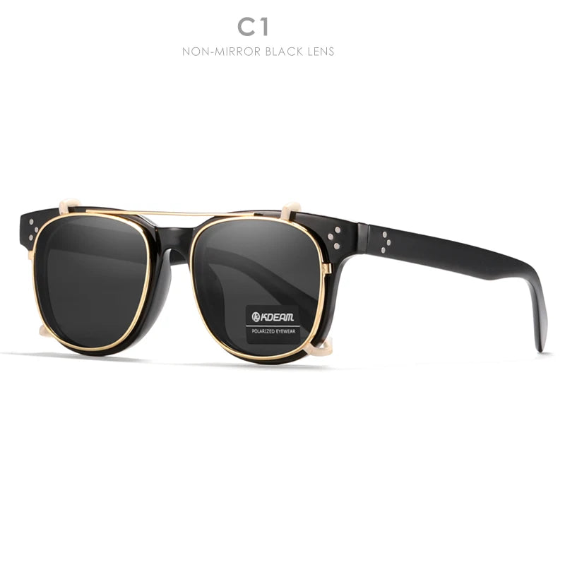 KDEAM Streamlined Designer Clip On Women Men Sunglasses Polarized Detachable UV400 Sunglass Customizable Myopia Glasses KD127