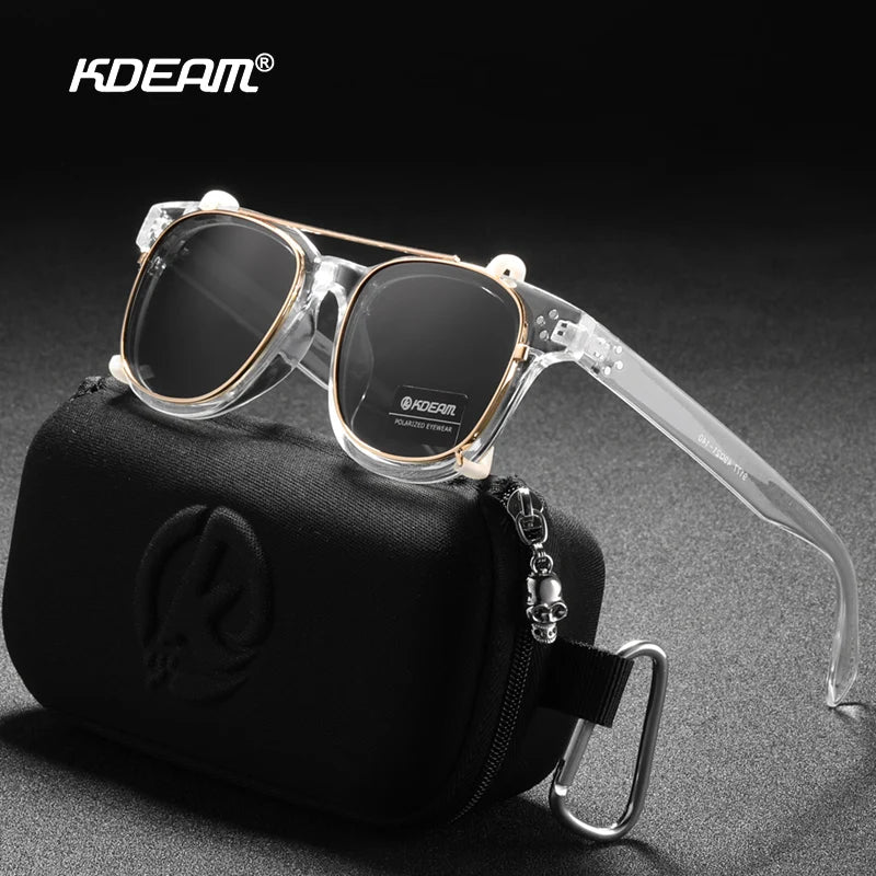 KDEAM Streamlined Designer Clip On Women Men Sunglasses Polarized Detachable UV400 Sunglass Customizable Myopia Glasses KD127
